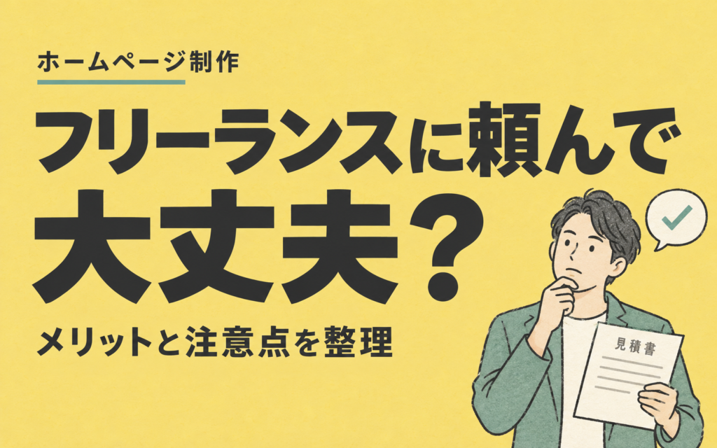 ホームページ制作をフリーランスに頼んで大丈夫？ メリットと注意点を整理